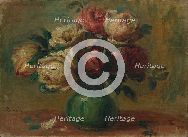 Roses in a Vase, c. 1890. Creator: Pierre-Auguste Renoir (French, 1841-1919).