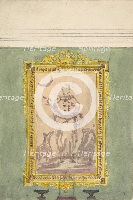 Overmantel Picture with Diana, 19th century. Creator: Anon.