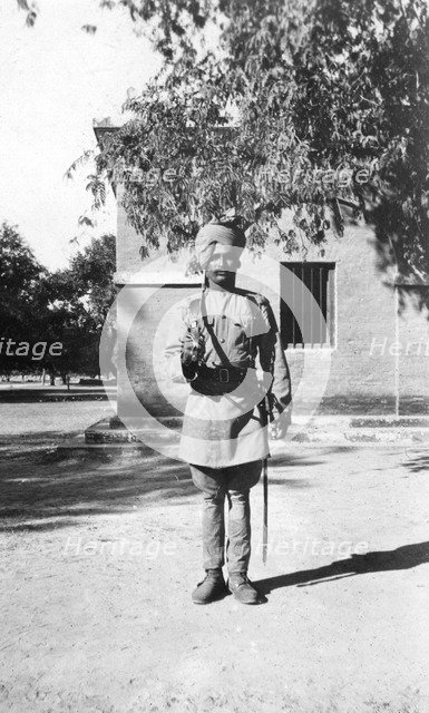 Indian lancer, Mathura, India, 1916-1917. Artist: Unknown