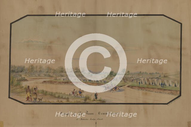 Camp of the Peace Commissioners at Medicine Lodge Creek, 1867. Creator: Hermann Stieffel.