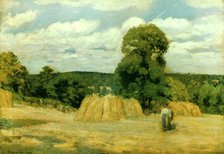 'Harvest at Montfoucault', 1876. Artist: Camille Pissarro