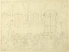 Study for Court Chancery, Lincoln's Inn Hall, from Microcosm of London, c. 1808. Creator: Augustus Charles Pugin.