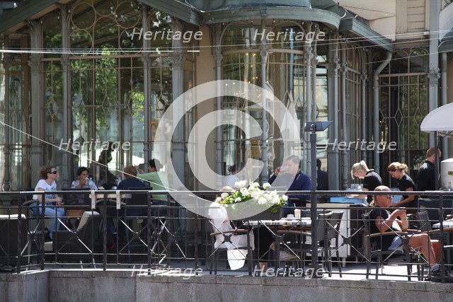 Cafe in Esplanadi Park, Helsinki, Finland, 2011. Artist: Sheldon Marshall