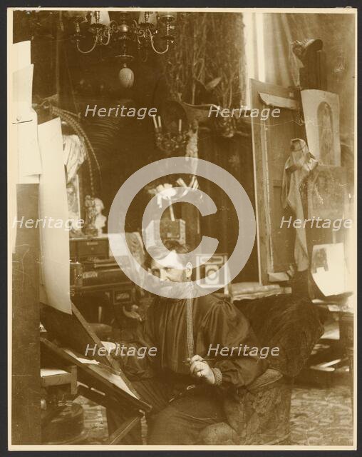 Self-Portrait in His Studio, Rue du Val-de-Grâce, Paris, negative 1899; print about 1980. Creator: Alphonse Mucha.