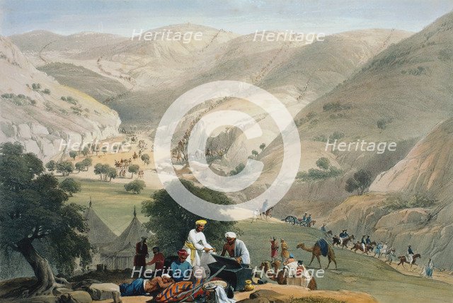 Encampment of the 1st Bengal European Regiment, First Anglo-Afghan War 1838-1842. Artist: James Atkinson