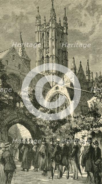 'Going To Service By The "Dark Entry": 'Colonial and Indian Visitors at Canterbury', 1886. Creator: Unknown.