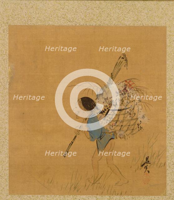 Leaf from Album of Seasonal Themes: Tea Jar and Cups, 1847. Creator: Shibata Zeshin (Japanese, 1807-1891).