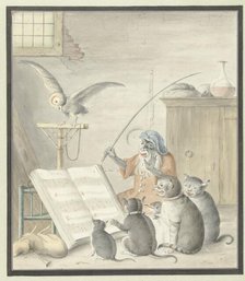 Interior with cat concert, 1620-1715. Creator: Cornelis Saftleven.