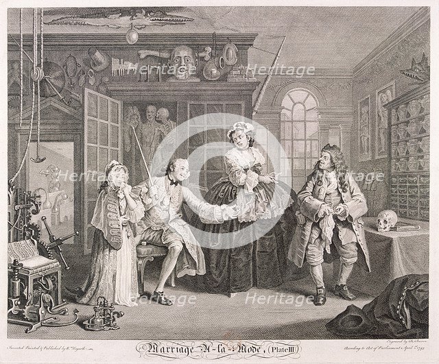 'Marriage a la Mode', 1745; plate III. Artist: Bernard Baron