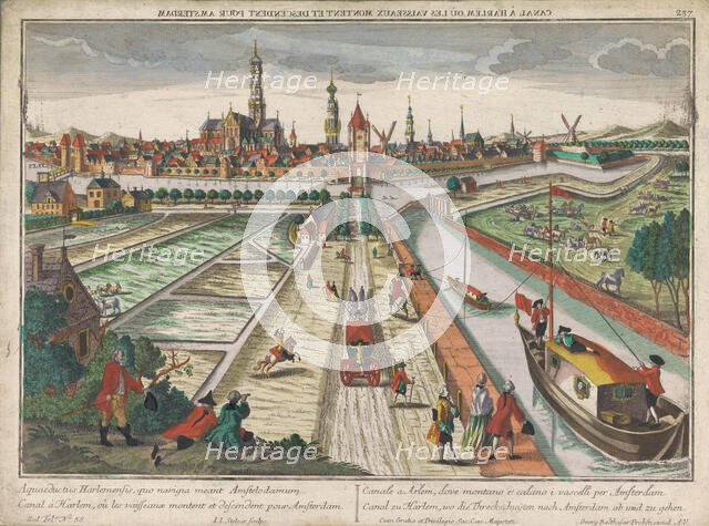 View of the Amsterdam Canal in Haarlem, 1742-1801. Creator: Johann Jakob Stelzer.