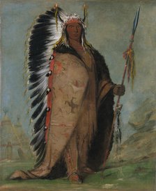 Ee-áh-sá-pa, Black Rock, a Two Kettle Chief, 1832. Creator: George Catlin.