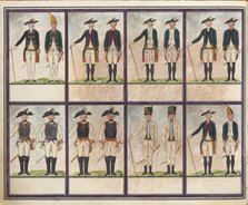 Table of uniforms of the troops of Paul I., Gatchina, 1793-1796.