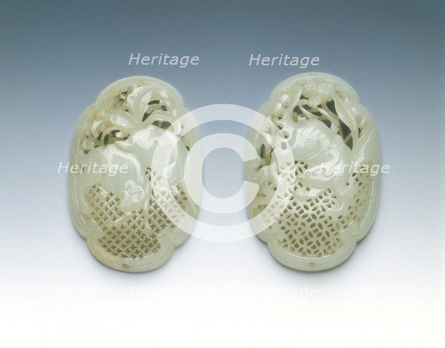 Reticulated jade oval box, late Ming-early Qing dynasty, China, 17th century. Artist: Unknown