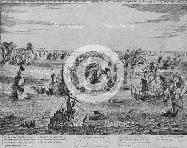 'The Four Days' Fight', c1667. Artist: Unknown.