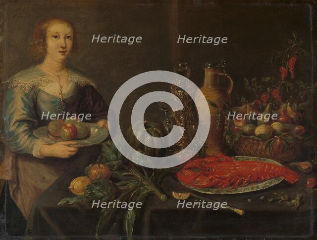 Servant by a Larder Table, c.1635-c.1645. Creator: Anon.