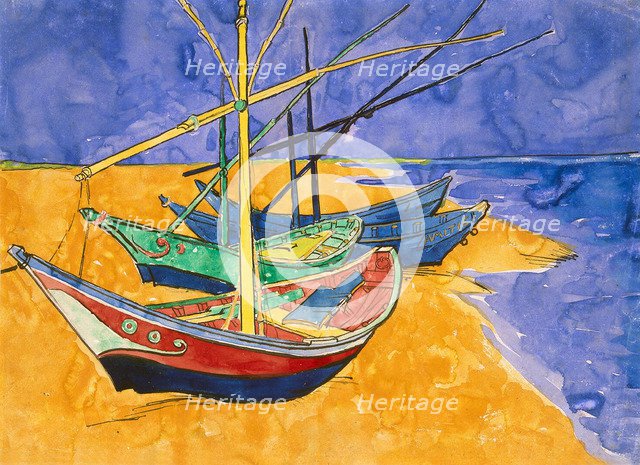 'Boats on the Beach of Les-Saintes-Maries', 1888.  Artist: Vincent van Gogh