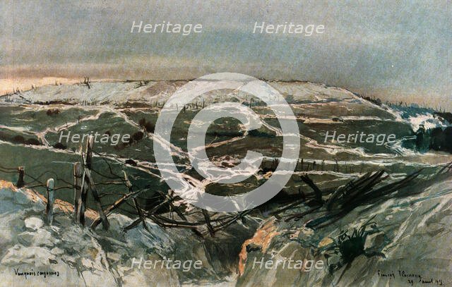 ''En Argonne; Vauquois', 1915. Creator: Francois Flameng.