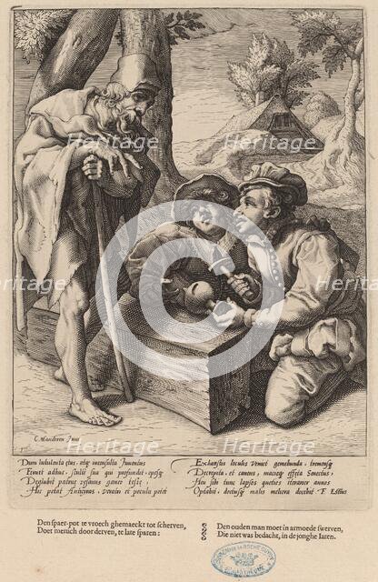 Do Not Spend Your Savings Too Soon, c. 1592. Creator: Goltzius, Workshop of Hendrick, after Hendrick Gol.