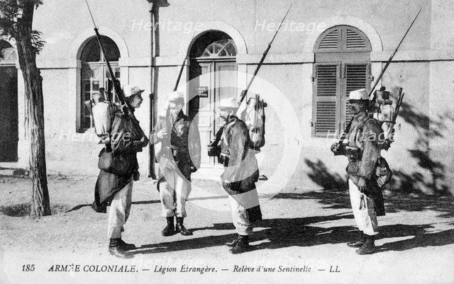 'The Changing of the Guard, The French Foreign Legion', c1910. Artist: Unknown