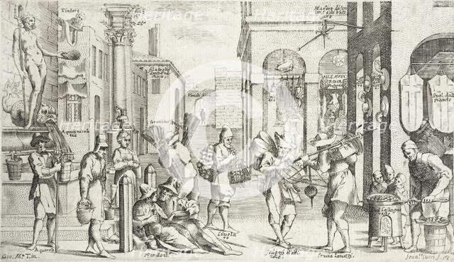 Trades Practiced in Bologna, c1640. Creators: Francesco Curti, Agostino Parisini.
