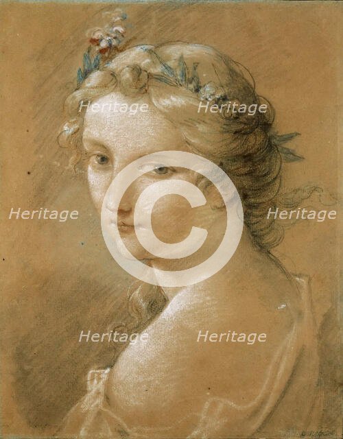 Portrait of a Young Woman. Creator: Natoire, Charles Joseph (1700-1777).