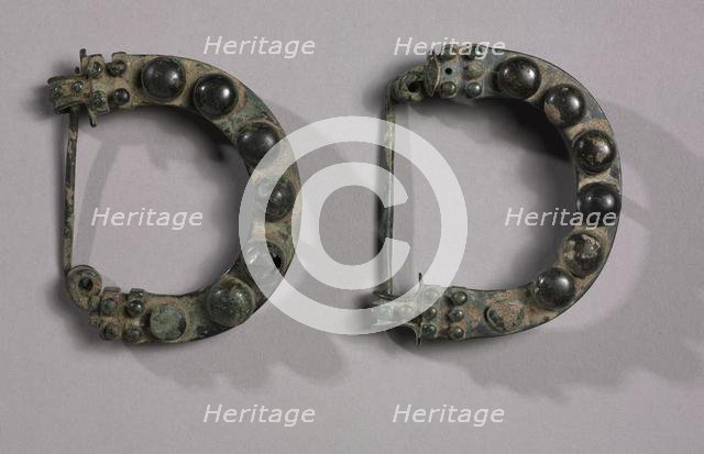 Pair of Arched Fibulae, 725-675 BC. Creator: Unknown.
