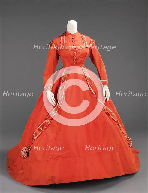 Afternoon dress, American, ca. 1865. Creator: Unknown.