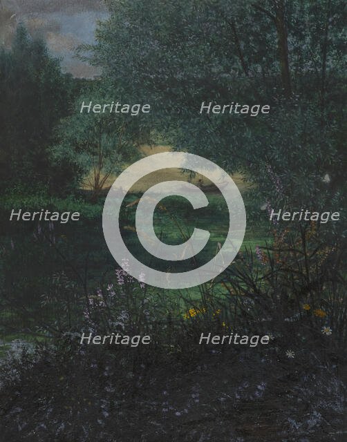 River Landscape with a Fisherman, 1865. Creator: Leon Bonvin.