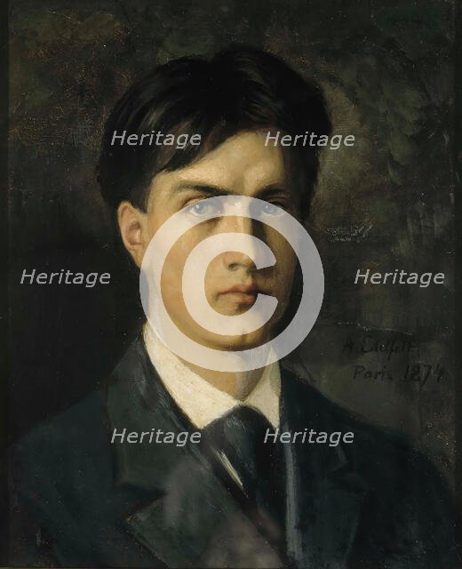 Self-Portrait, 1874. Creator: Edelfelt, Albert Gustaf Aristides (1854-1905).