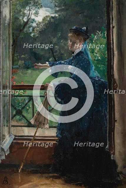 Woman on the Balcony. Creator: Stevens, Alfred (1823-1906).