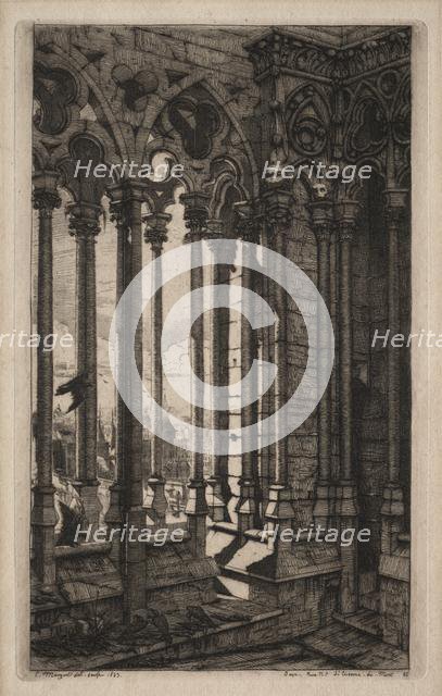 Etchings of Paris: The Gallery of Notre Dame, 1853. Creator: Charles Meryon (French, 1821-1868).
