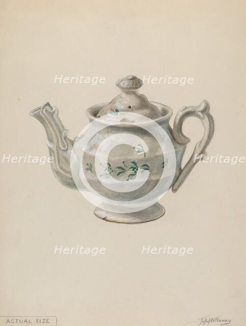 Teapot, c. 1936. Creator: Thomas Holloway.