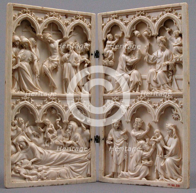 Diptych with Scenes from the Lives of Christ and the Virgin, French, ca. 1350. Creator: Unknown.