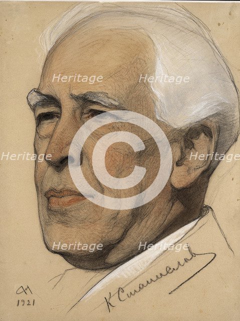 Portrait of the Regisseur Konstantin S. Stanislavsky (1863-1938), 1921. Artist: Andreev, Nikolai Andreevich (1873-1932)