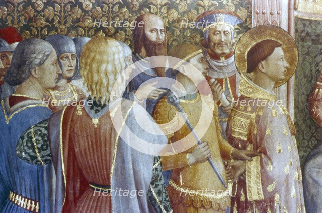 St Laurence before Decius's tribunal (detail), mid 15th century.  Artist: Fra Angelico