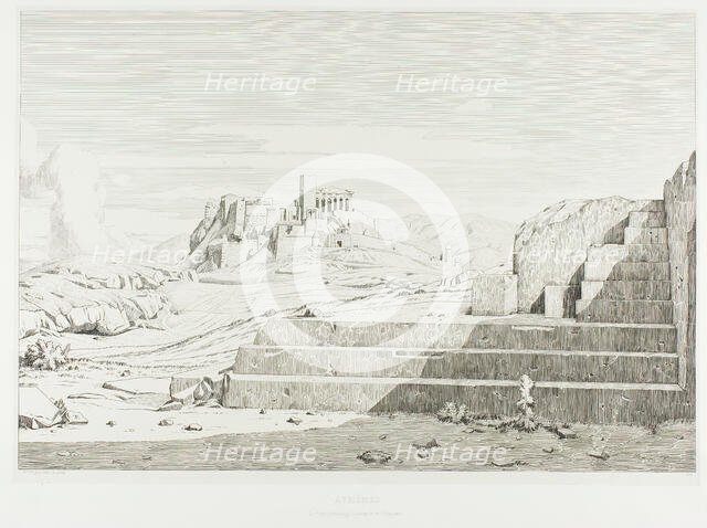 The Acropolis, Athens: The Pnyx, Areopagus, Acropolis and Mount Hymmettos, 1845. Creator: Theodore Caruelle d'Aligny.