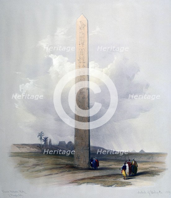 'Obelisk of Heliopolis', 1839.  Artist: David Roberts