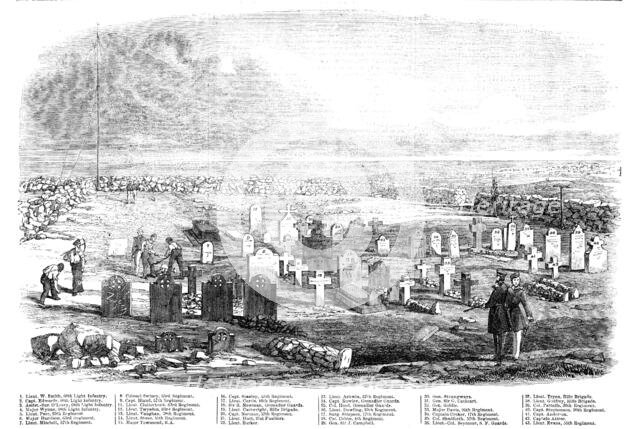 The Fourth Division Burial-ground, on Cathcart's Hill, Crimea, 1856.  Creator: Unknown.