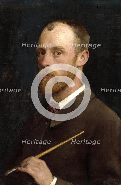 Self-portrait of Sir George Clausen, R.A., 1882. Creator: George Clausen.