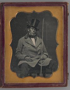 Untitled (Portrait of a Seated Man Wearing a Top Hat), 1848. Creator: Unknown.