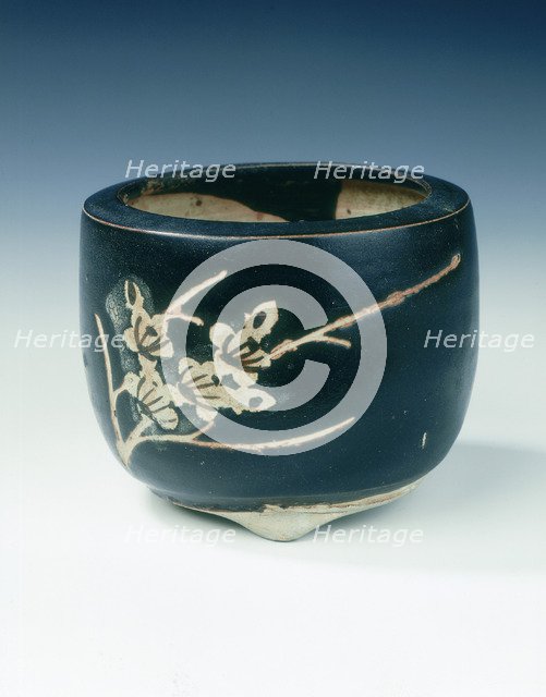 Jizhou black glazed flower pot, Southern Song dynasty, China, 13th century. Artist: Unknown