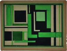 Suprematist Composition with black and green, 1925. Creator: Nikolay Suetin.
