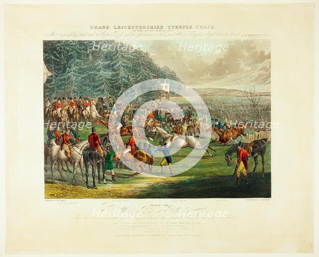 The Winning Post, from The Grand Steeplechase over Leicestershire, published 1830. Creator: Charles Bentley.