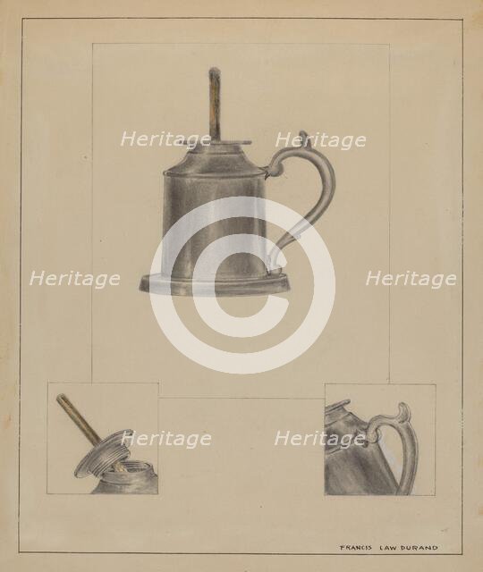 Pewter Fluid Lamp, c. 1936. Creator: Francis Law Durand.