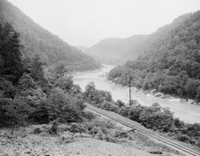 New River canyon, west of Nuttall Station, W. Va., c.between 1910 and 1920. Creator: Unknown.