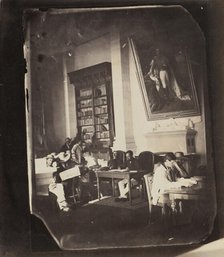 Asile impériale de Vincennes: la bibliothèque, 1858-59. Creator: Charles Nègre.