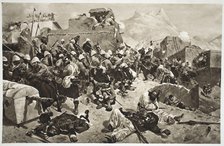 92nd Highlanders and 2nd Gurkhas storming Gaudi Mullah Sahibdad, Afghanistan, (1901). Creator: Unknown.