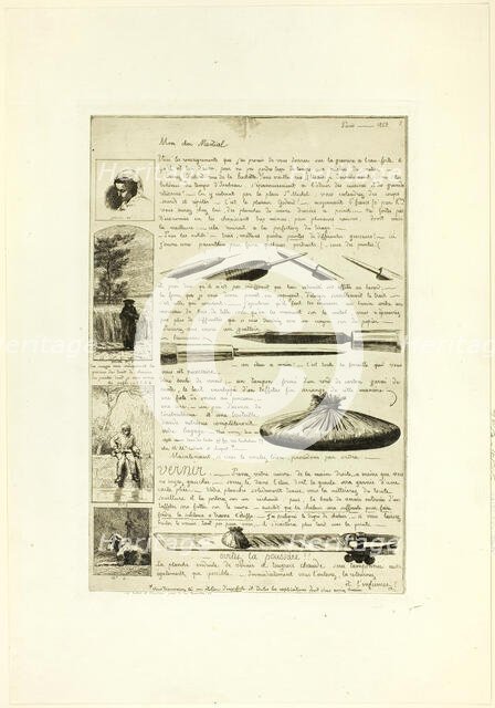 Page one, from Letter on the Elements of Etching, 1864. Creator: Adolphe Martial Potemont.