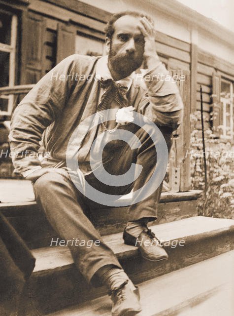 Isaac Ilyich Levitan (1860-1900) in Babkino , 1898. Creator: Anonymous.