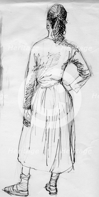 Standing woman seen from the rear, c1950. Creator: Shirley Markham.